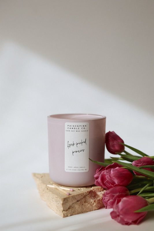 fresh picked peonies 12.5oz candle - special edition