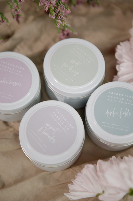 spring travel tin 4oz candle