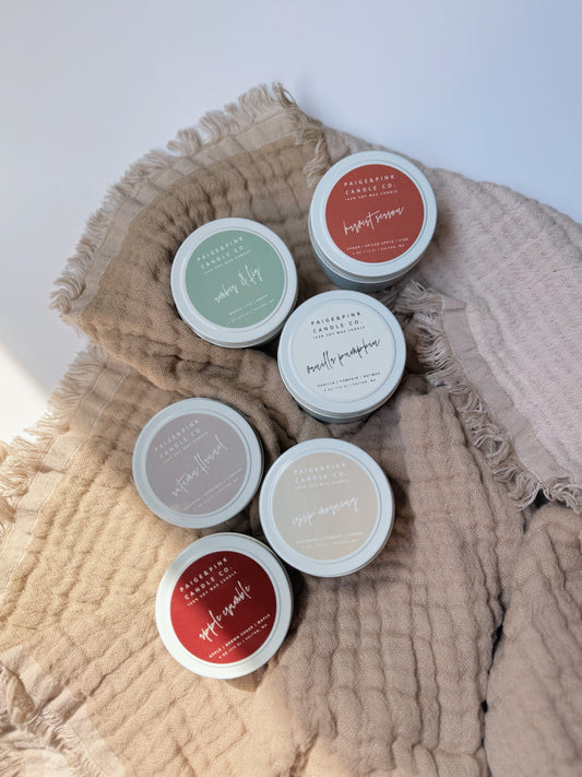 travel tin candle - autumn collection (sale)