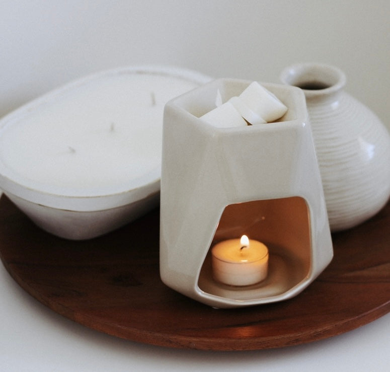 Brown/Beige Wax Melt Warmer – Tupelo Rose Candle Boutique