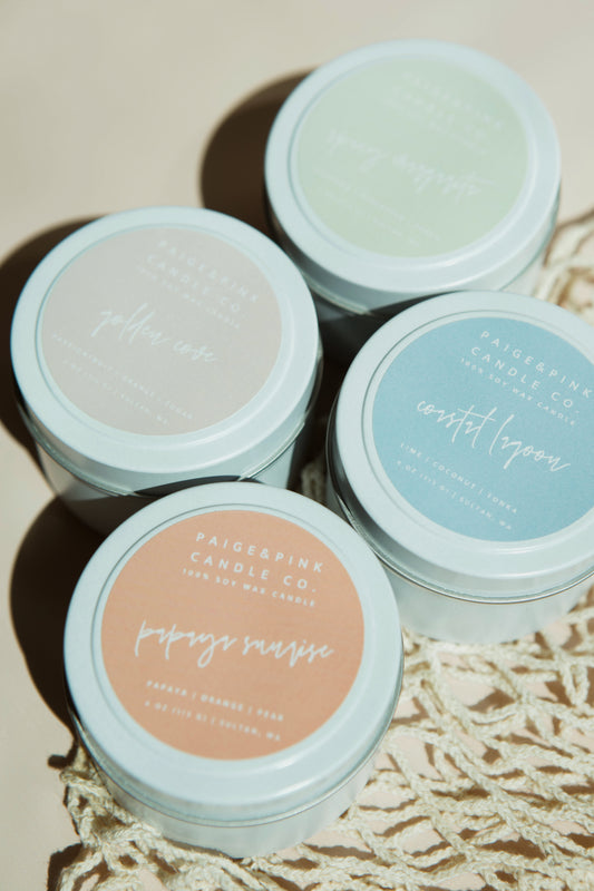 summer travel tin 4oz candle