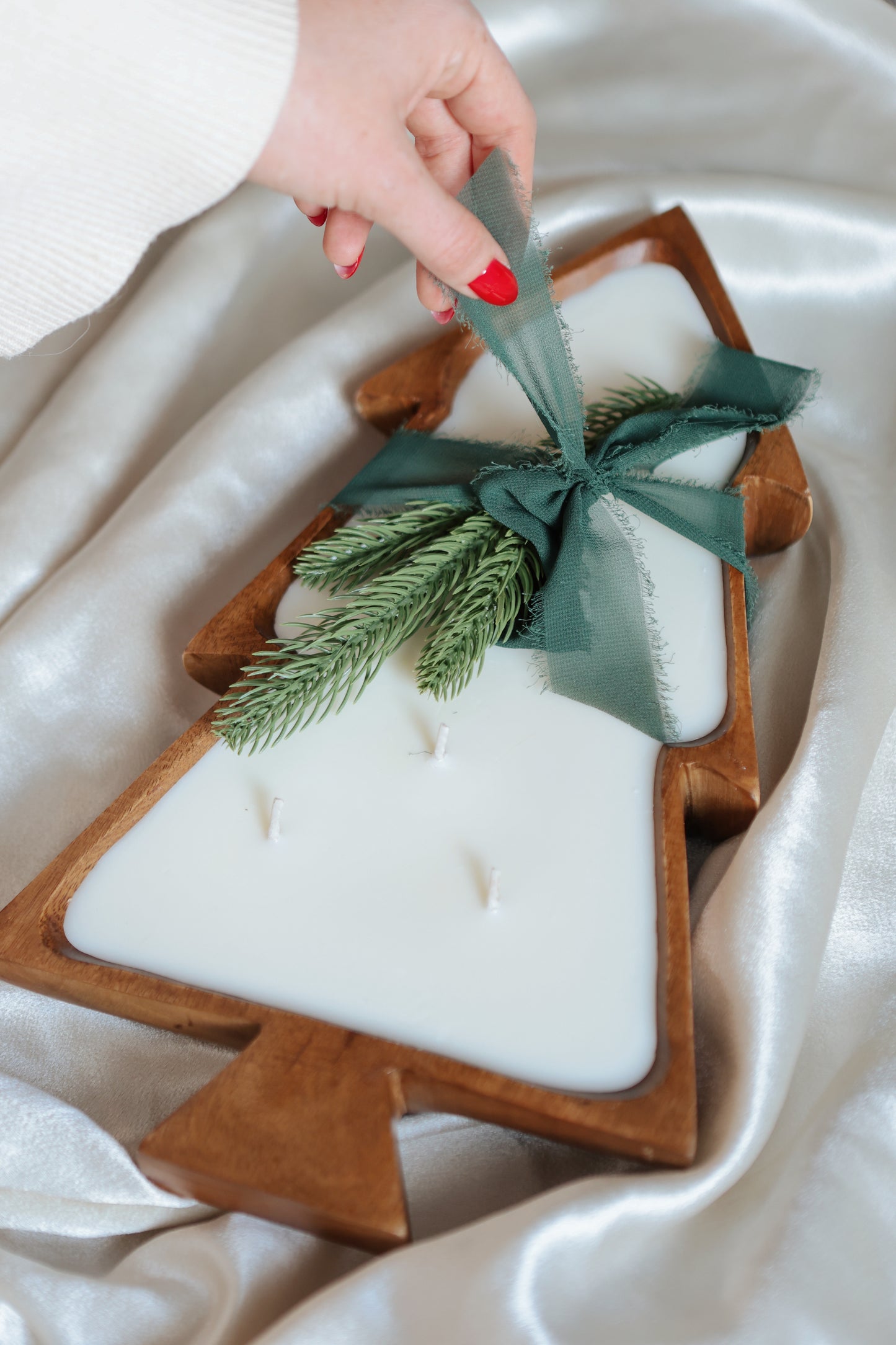 tree dough bowl candle