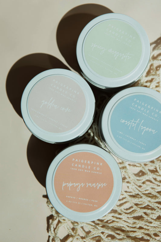 summer travel tin 4oz candle