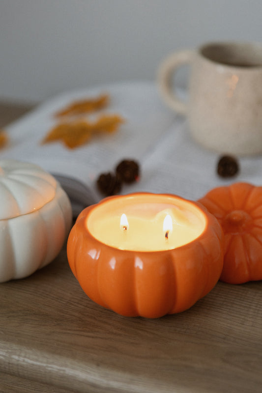 double wick pumpkin - orange