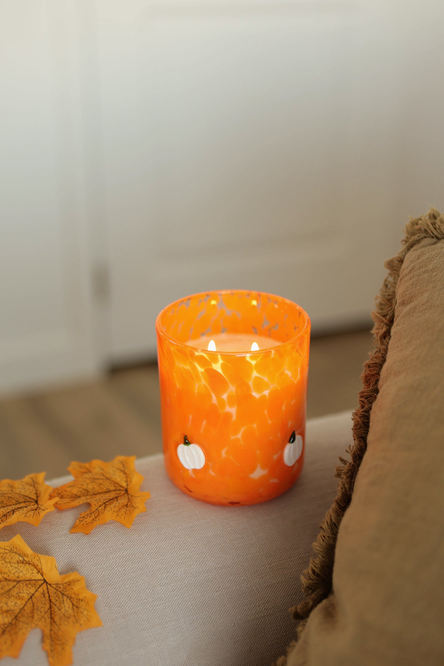 spiced pumpkin 12.5oz speckle candle