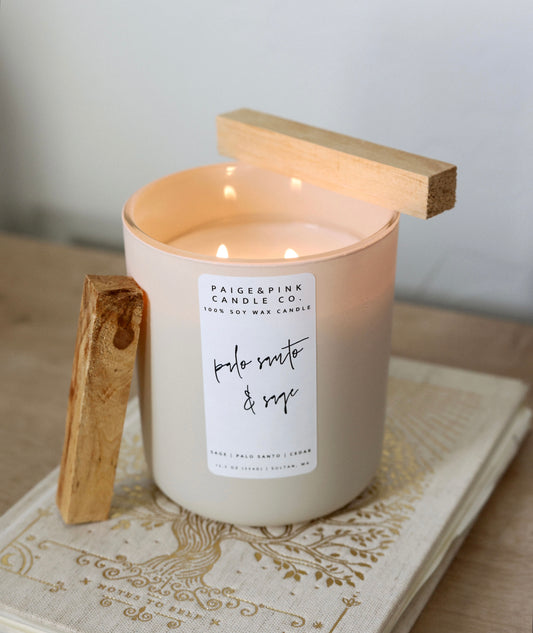 double wick beige candle - signature scents