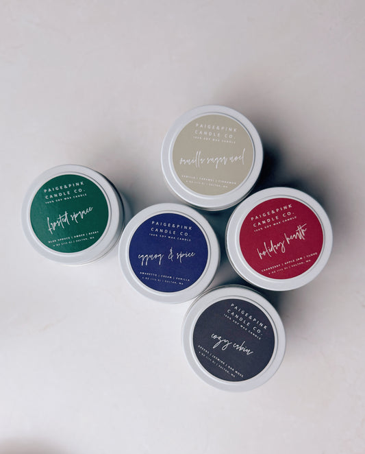 travel tin candle - holiday